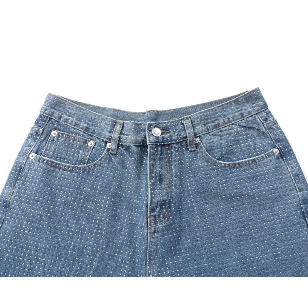 Sparkling Rhinestone Studded Jeans - Thrashink