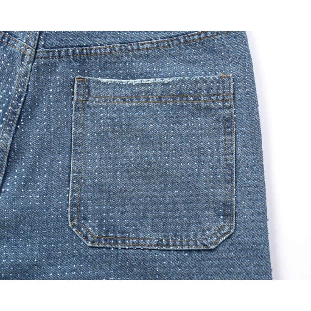 Sparkling Rhinestone Studded Jeans - Thrashink