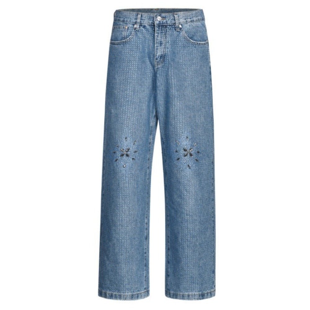 Sparkling Rhinestone Studded Jeans - Thrashink