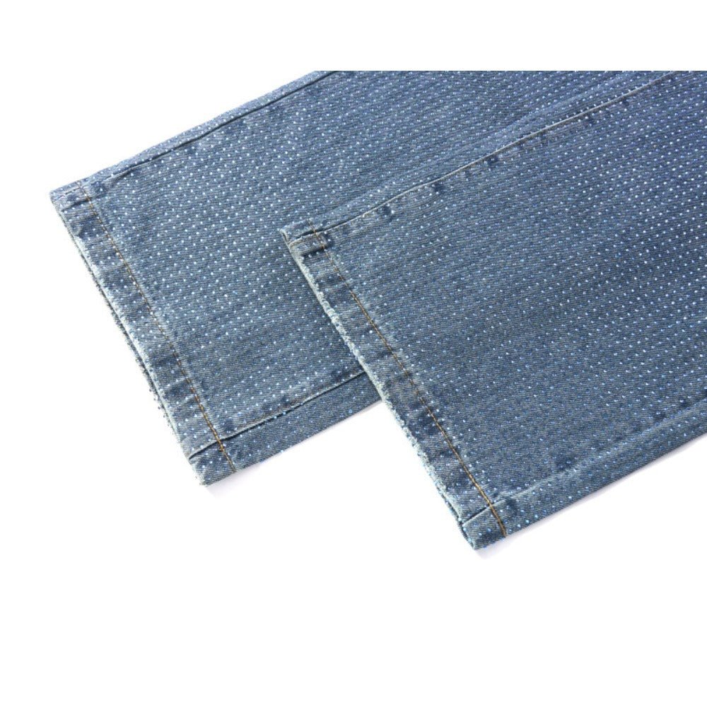Sparkling Rhinestone Studded Jeans - Thrashink