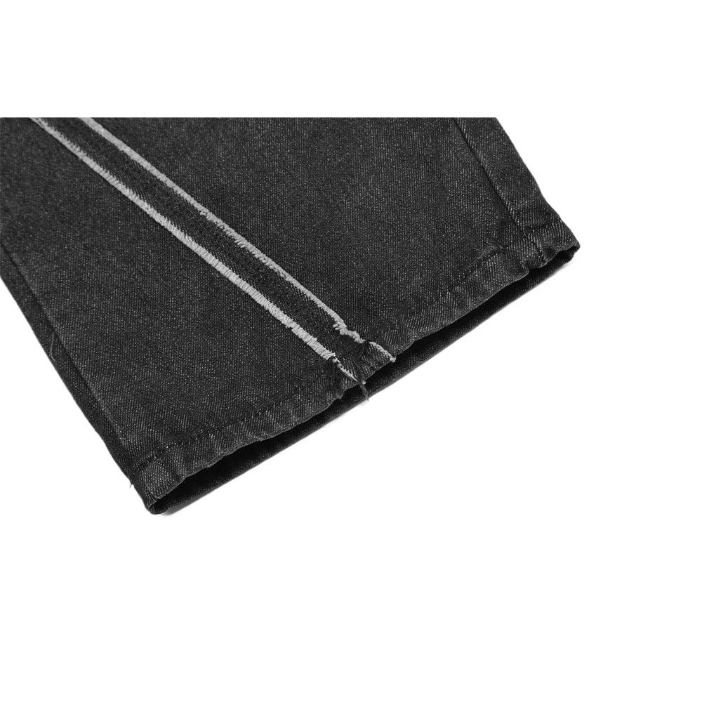 Spider Web Strap Distressed Cargo Jeans - Thrashink