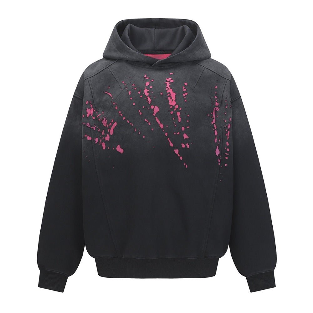 Splatter Print Hoodie - Thrashink