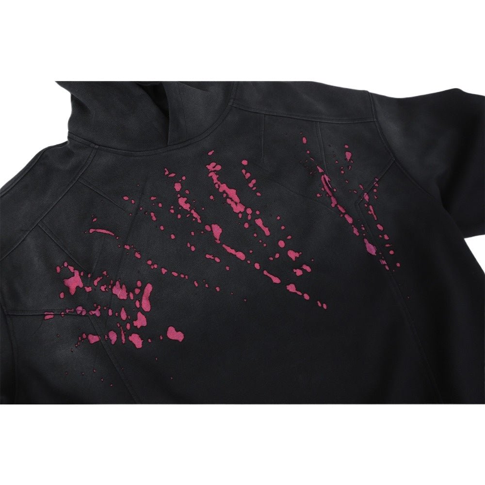 Splatter Print Hoodie - Thrashink