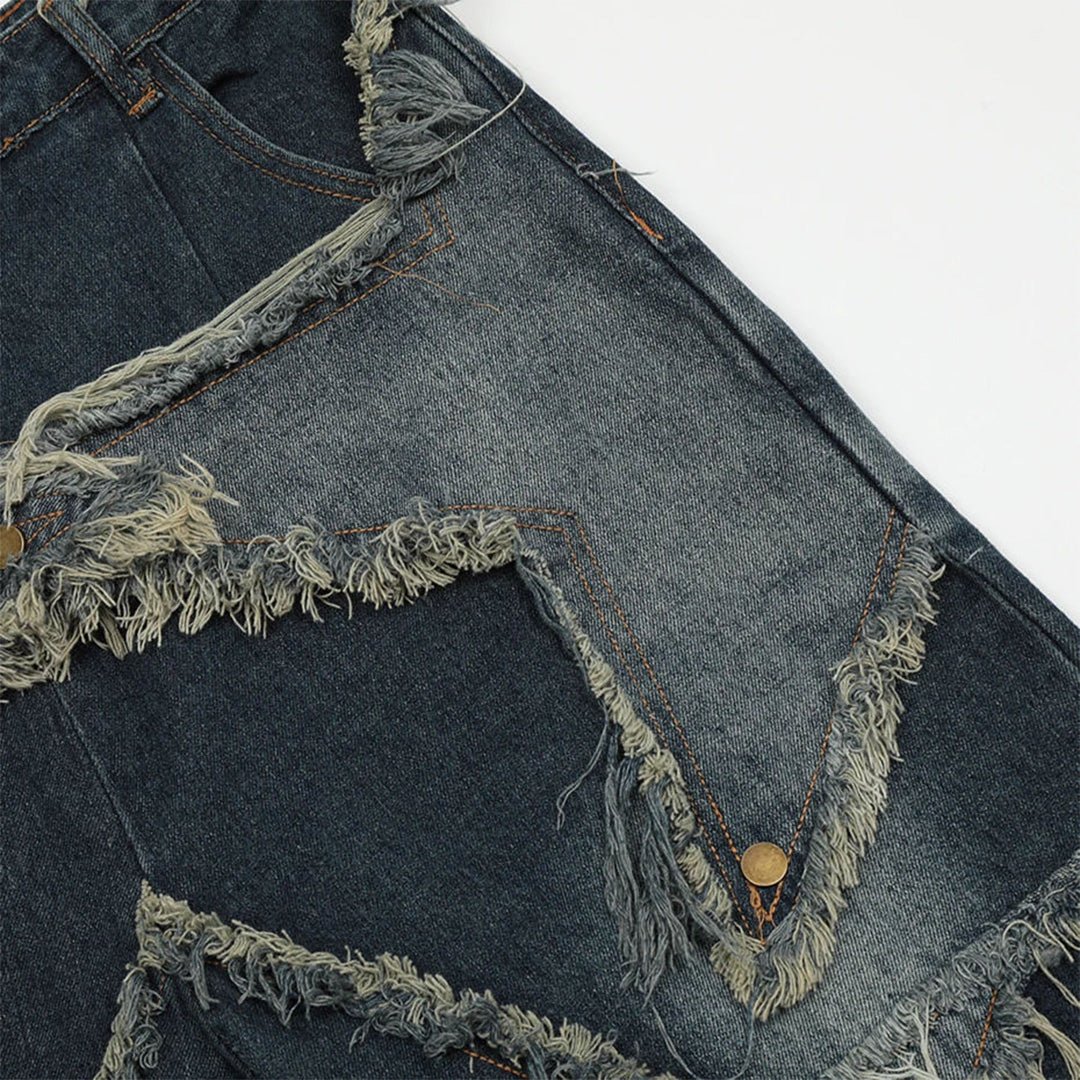 Star Denim Shorts - Thrashink