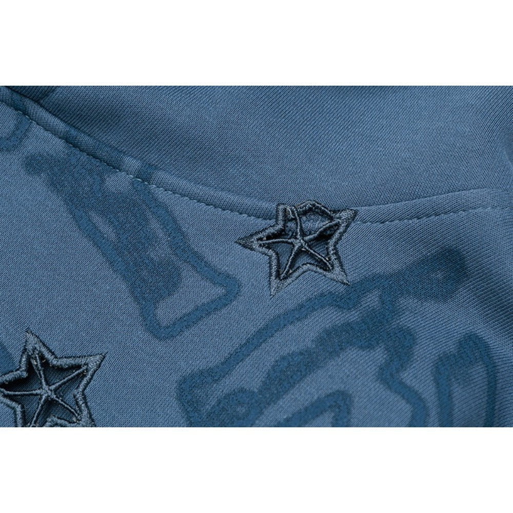 Star - Embellished Graphic Print Hoodie - Thrashink