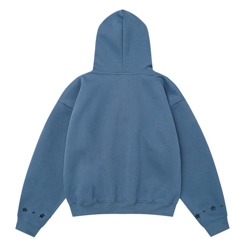 Star - Embellished Graphic Print Hoodie - Thrashink