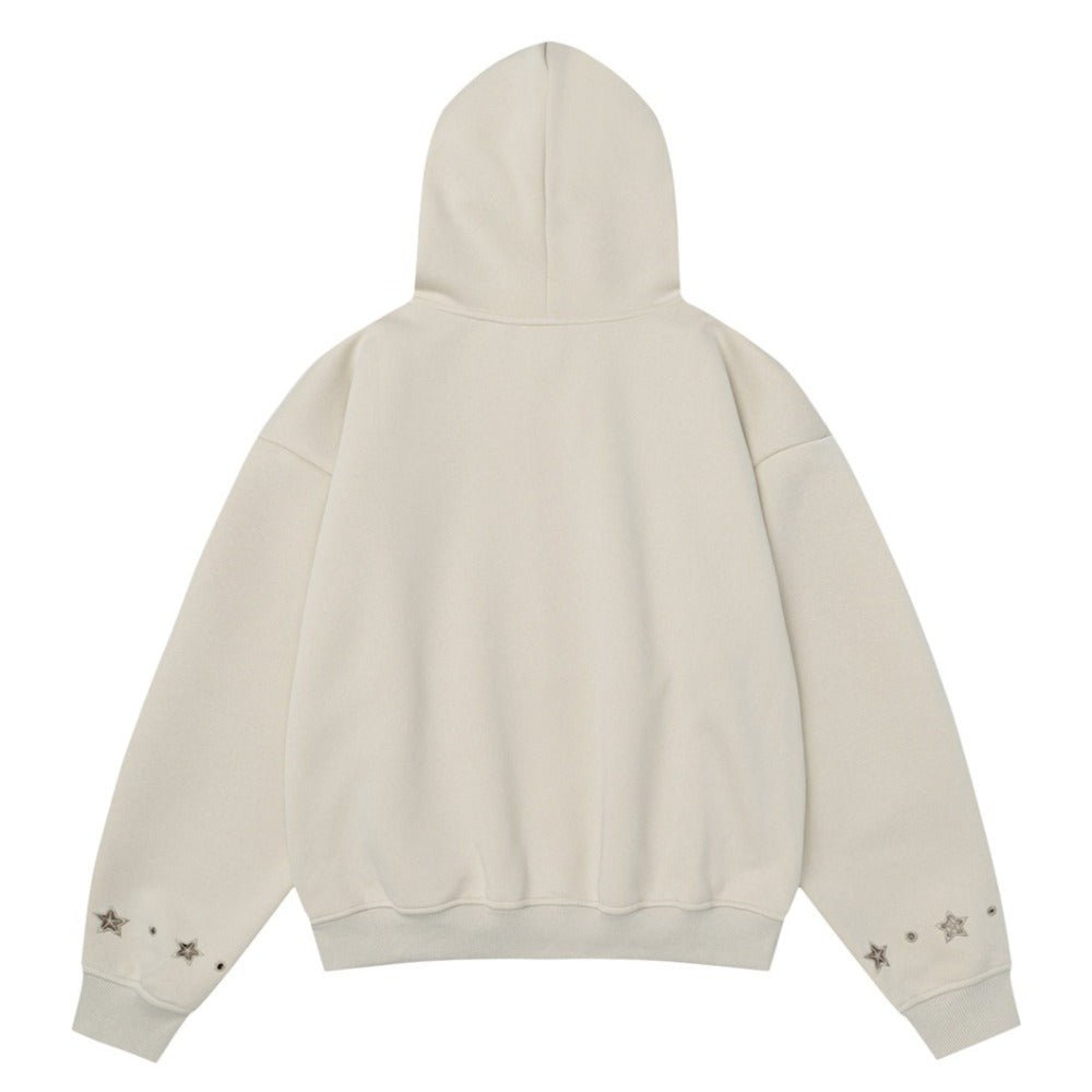 Star - Embellished Graphic Print Hoodie - Thrashink