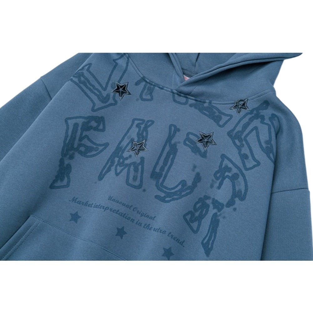 Star - Embellished Graphic Print Hoodie - Thrashink
