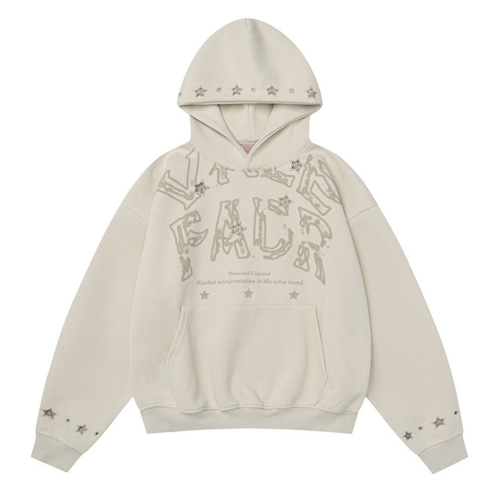 Star - Embellished Graphic Print Hoodie - Thrashink