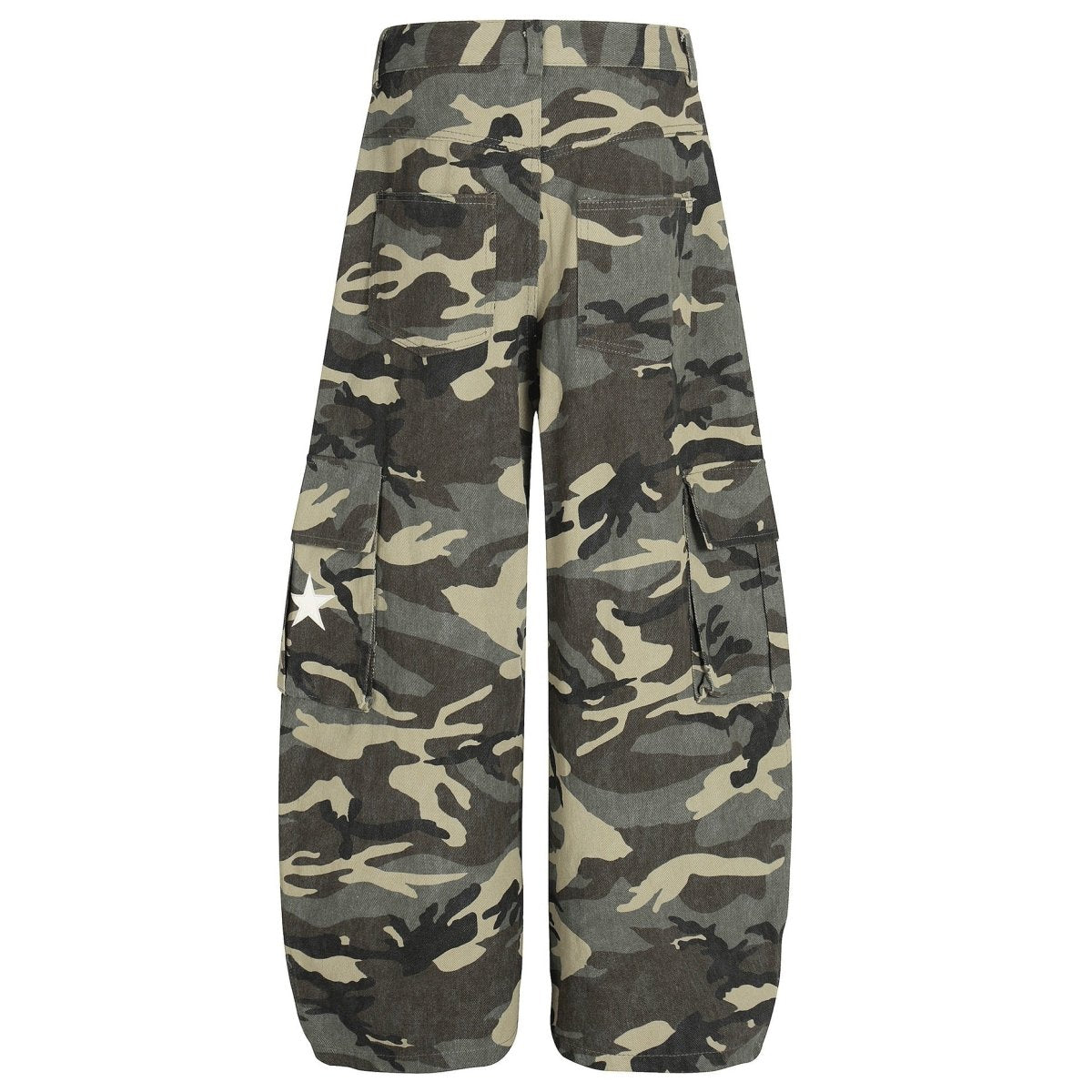 Star - Patch Camo Wide - Leg Cargo Pants - Thrashink