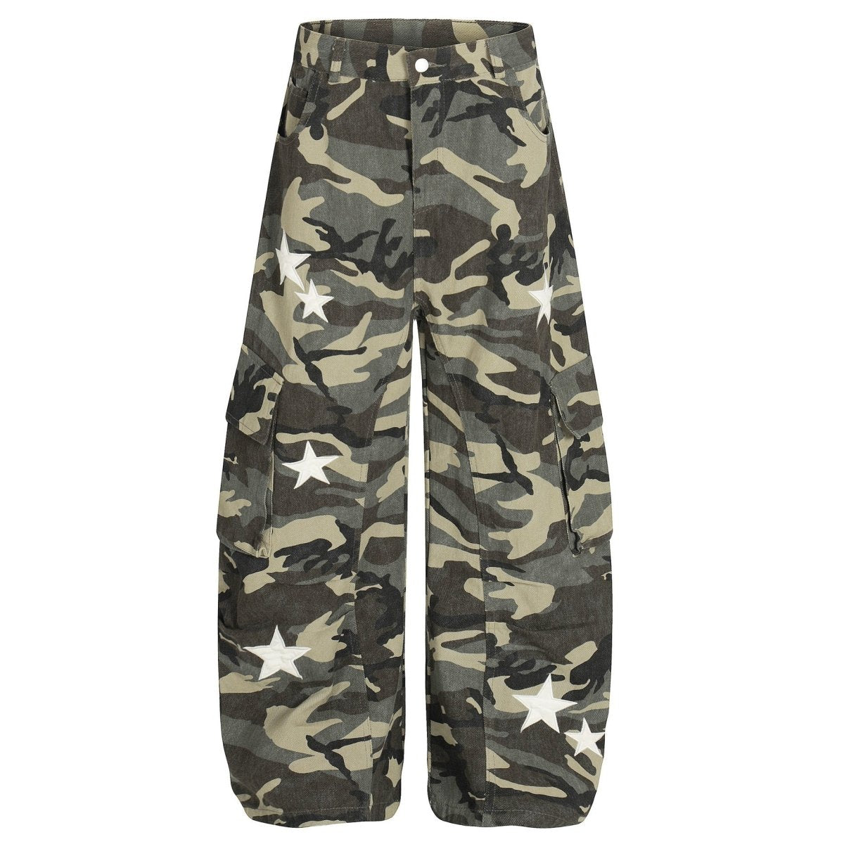 Star - Patch Camo Wide - Leg Cargo Pants - Thrashink