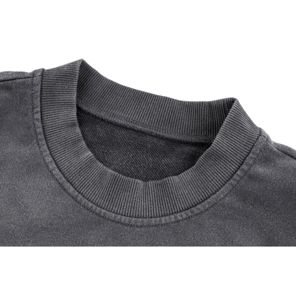 Star Patch Raw - Edge Ripped Sweatshirt - Thrashink