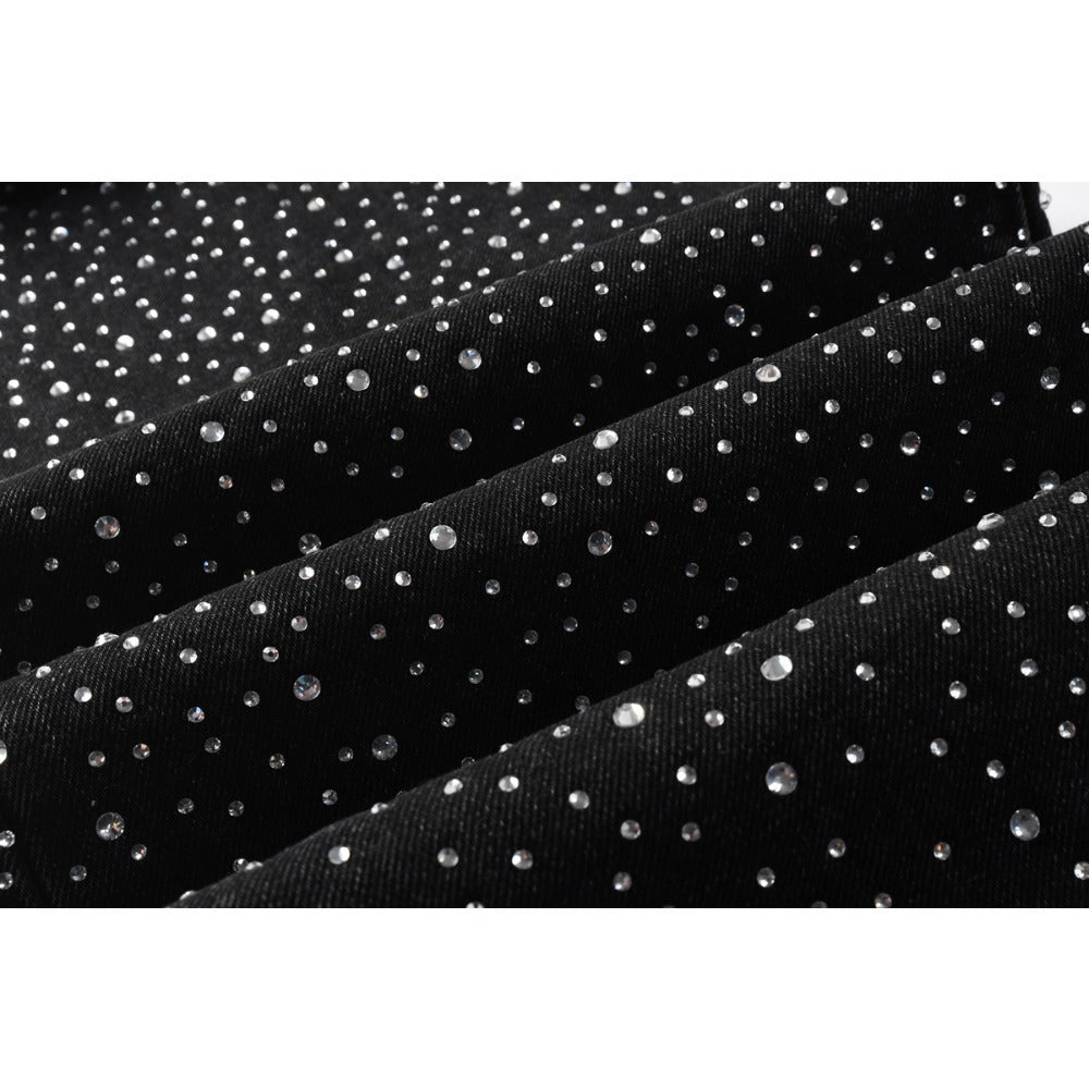 Starry Full Rhinestone Belt Jeans - Thrashink