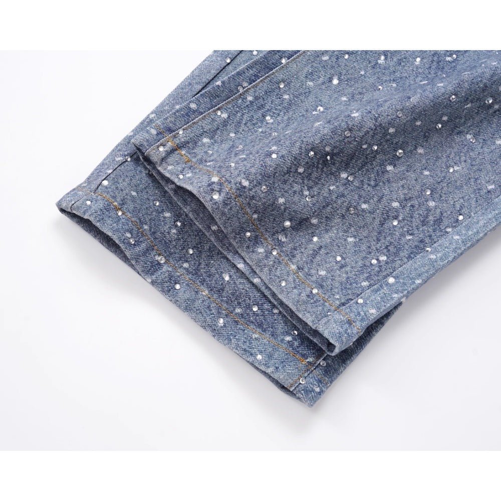 Starry Sky Rhinestone Belt Jeans - Thrashink