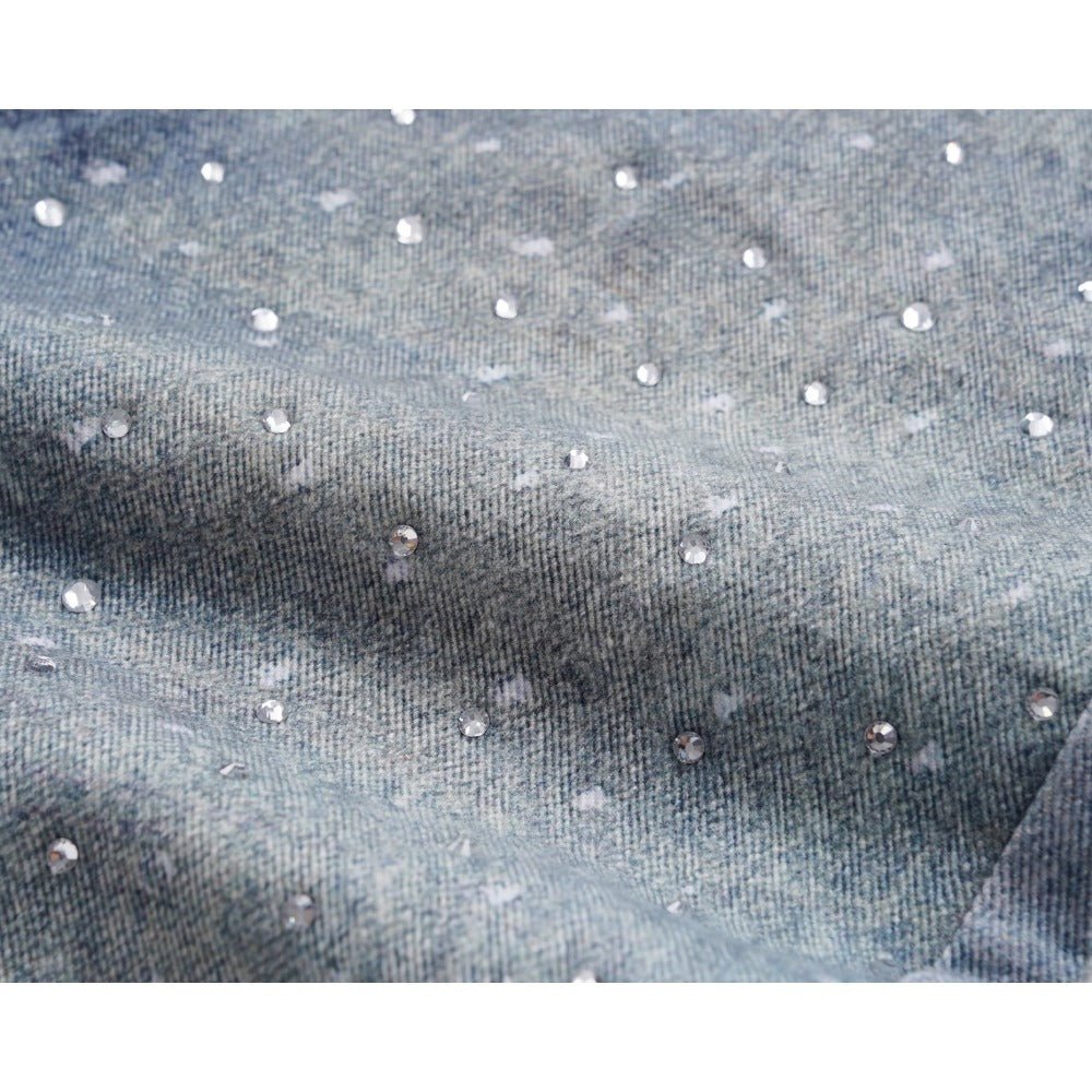 Starry Sky Rhinestone Belt Jeans - Thrashink
