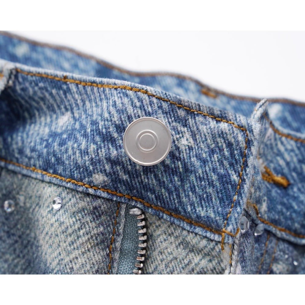 Starry Sky Rhinestone Belt Jeans - Thrashink
