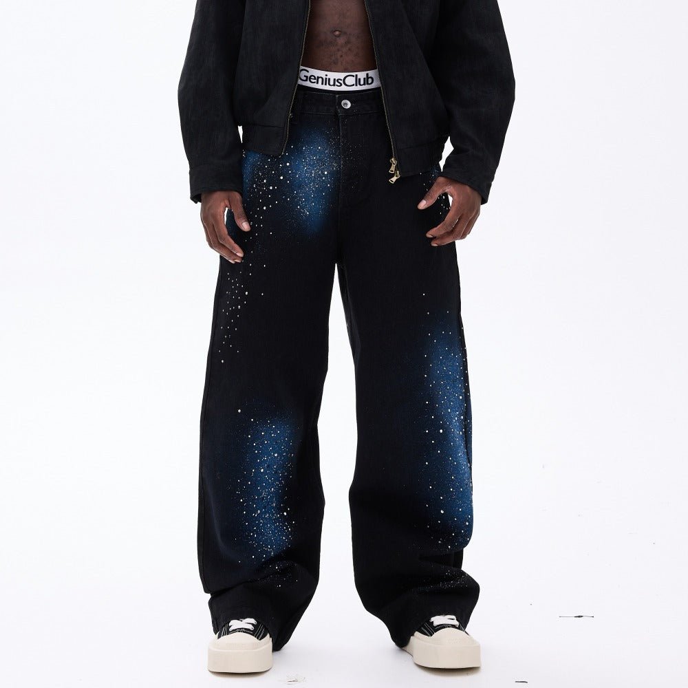Starry Sky Rhinestone - Embellished Jeans - Thrashink