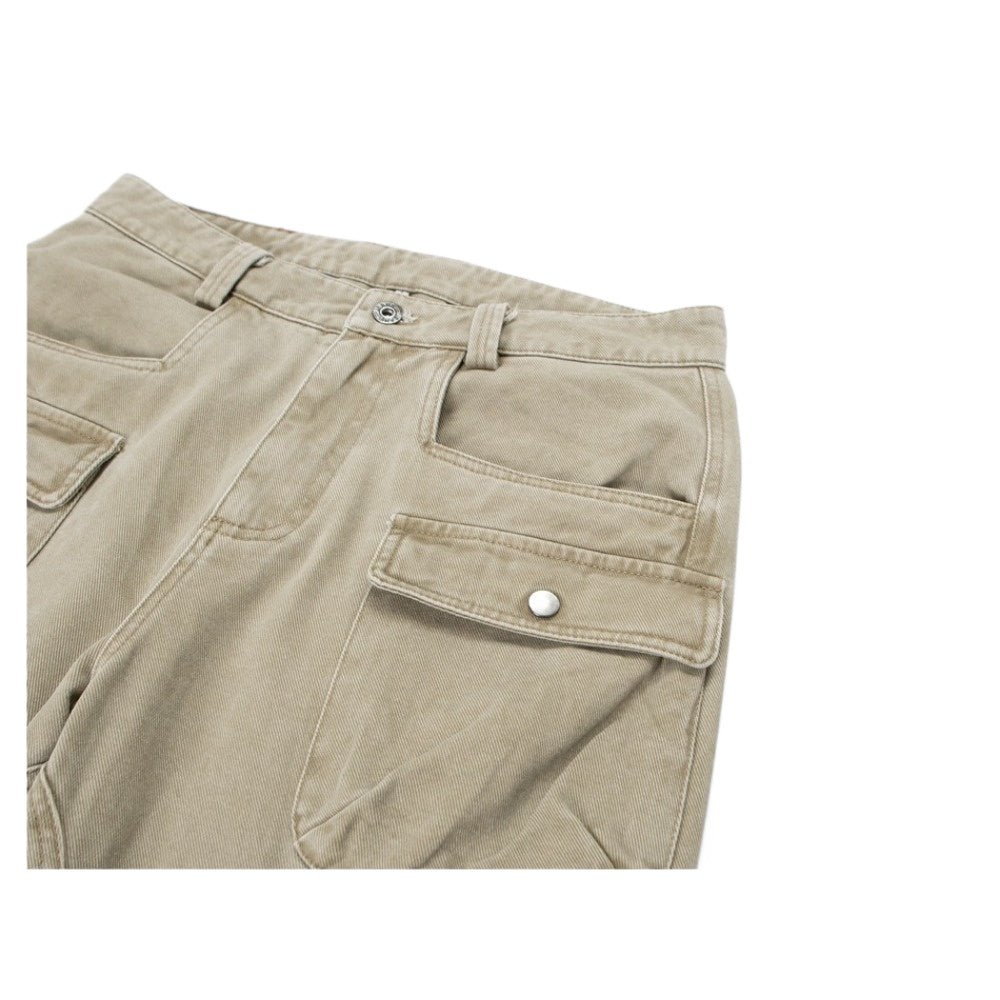 Straight - Leg Multi - Pocket Cargo Pants - Thrashink