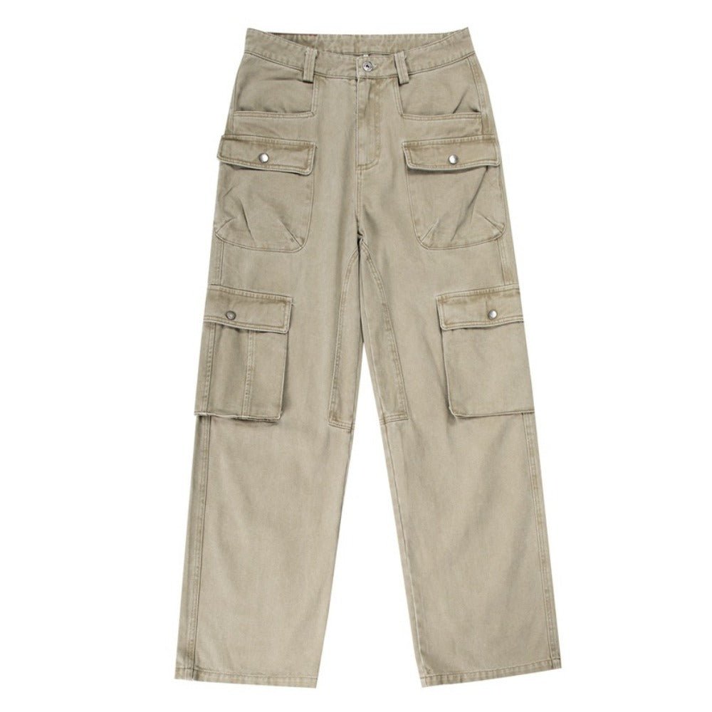 Straight - Leg Multi - Pocket Cargo Pants - Thrashink