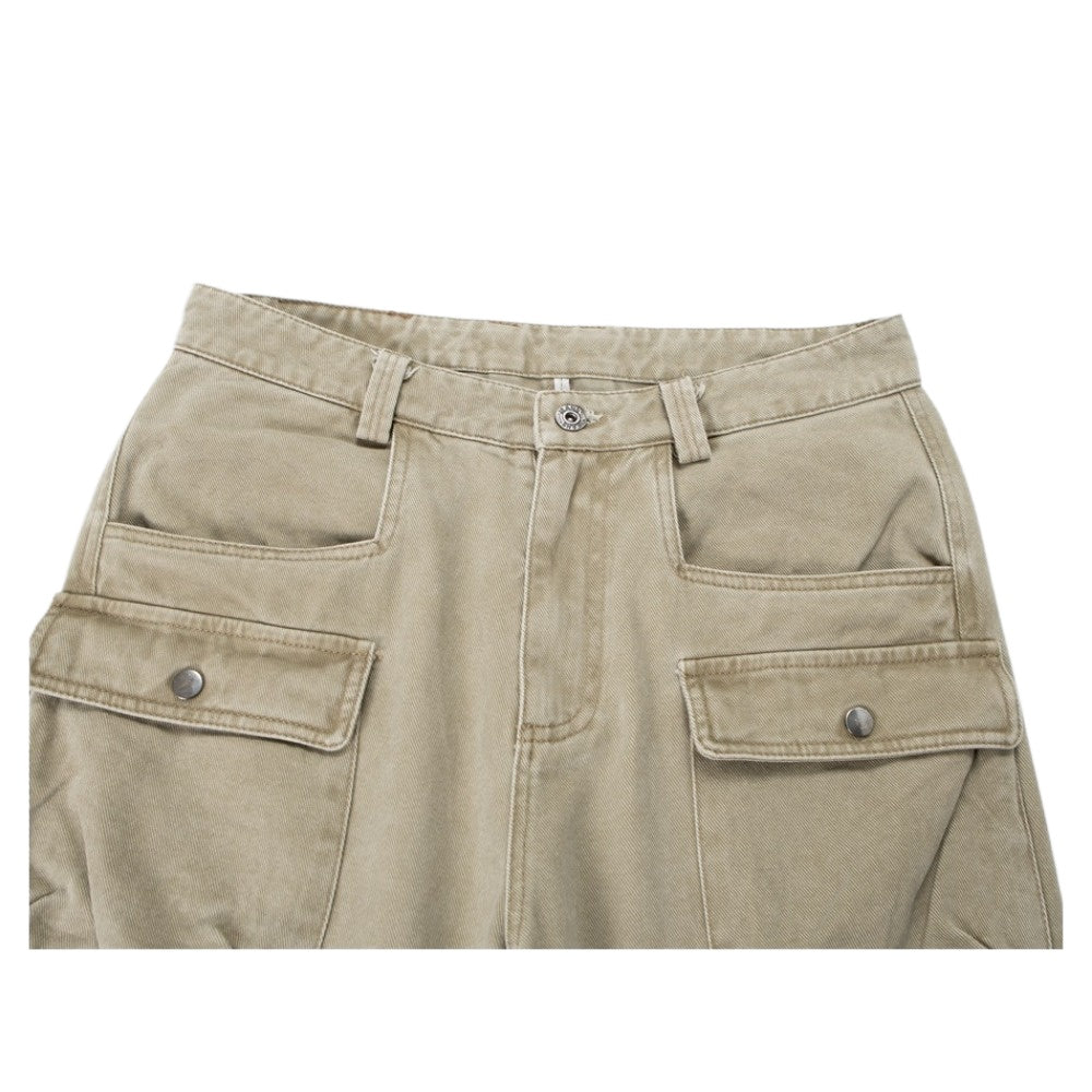 Straight - Leg Multi - Pocket Cargo Pants - Thrashink