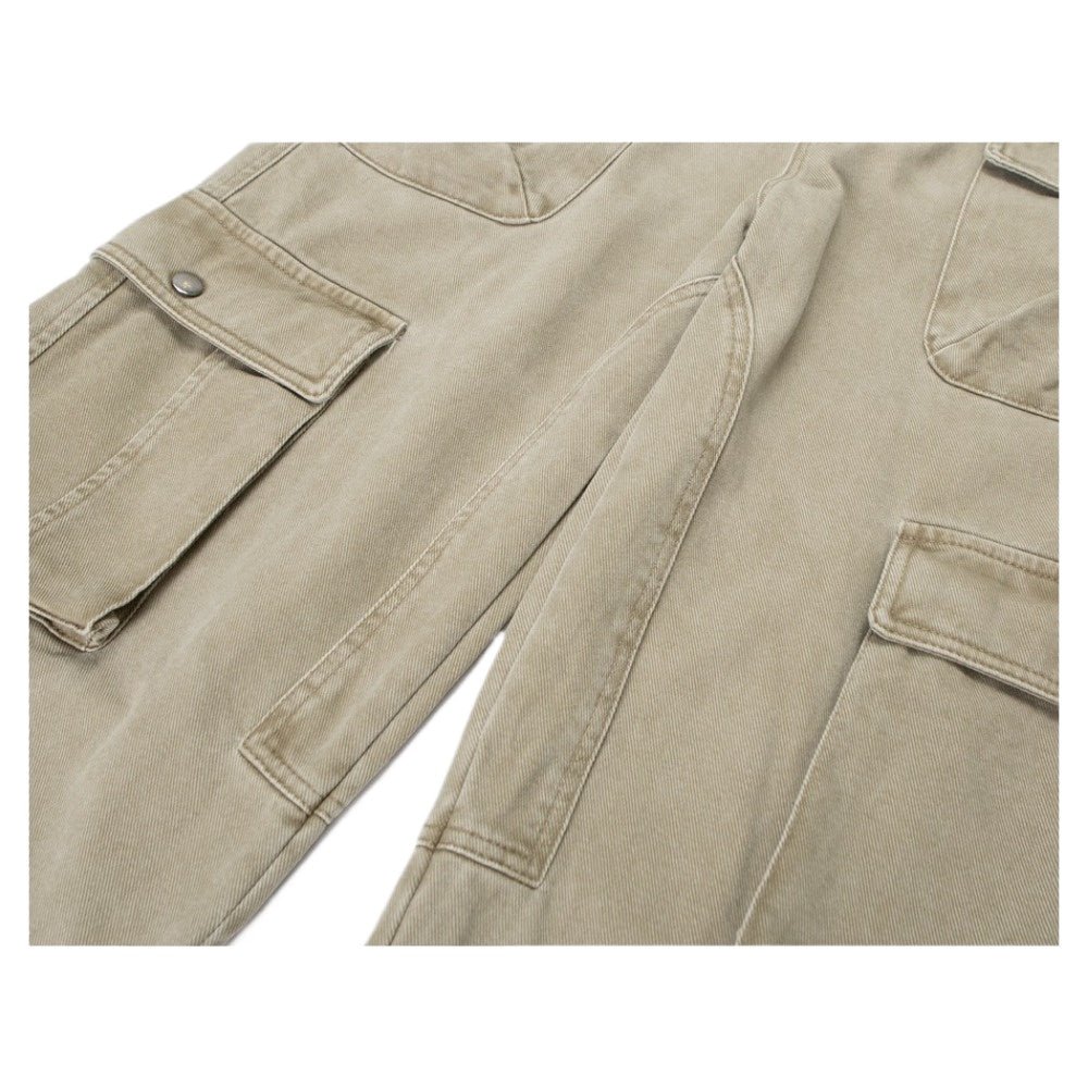 Straight - Leg Multi - Pocket Cargo Pants - Thrashink