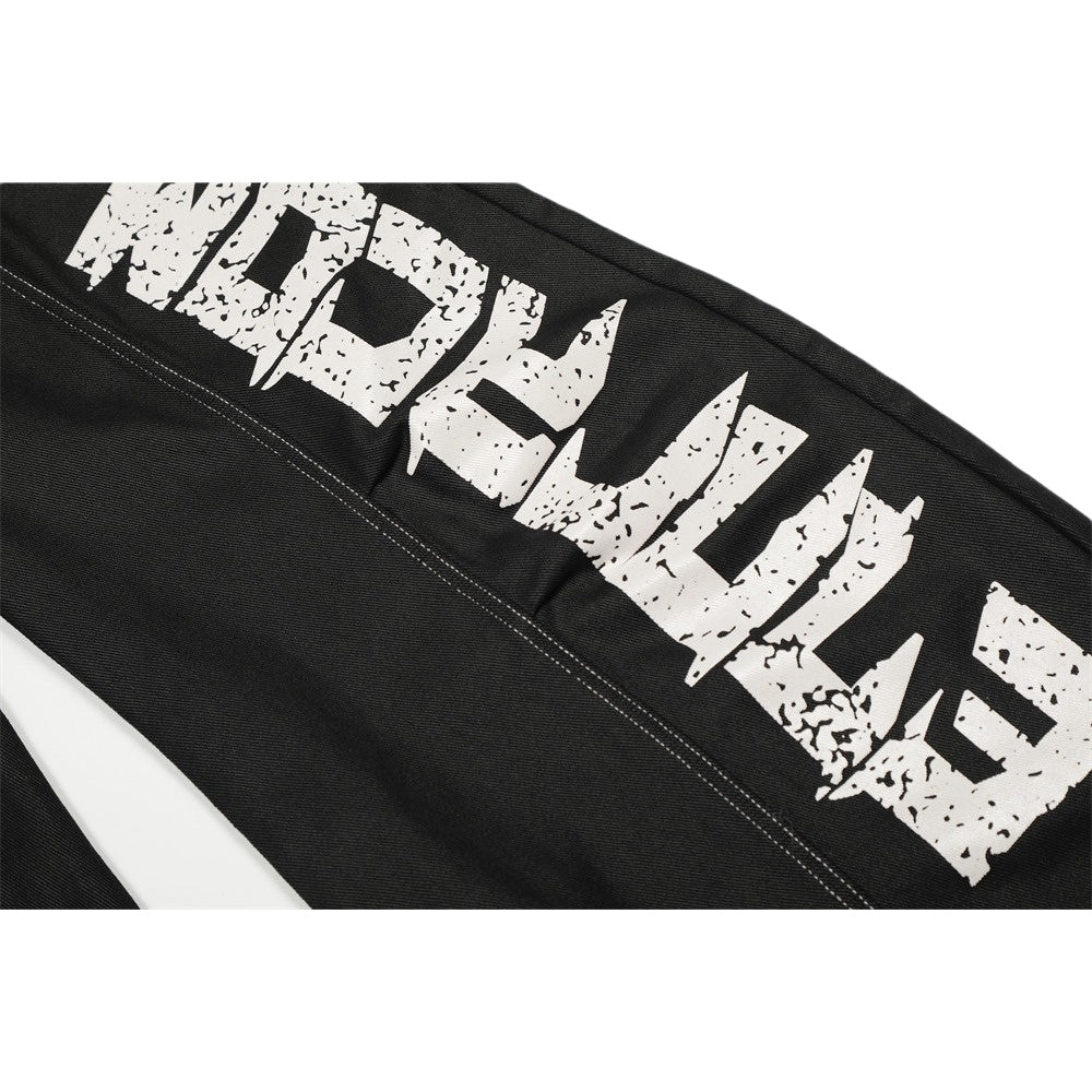 Street Letter Print Scimitar Structured Jeans - Thrashink