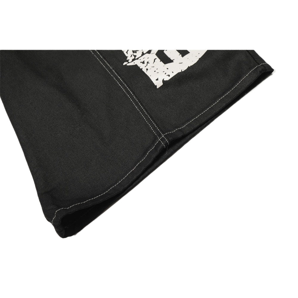 Street Letter Print Scimitar Structured Jeans - Thrashink