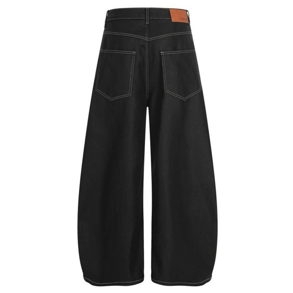 Street Letter Print Scimitar Structured Jeans - Thrashink