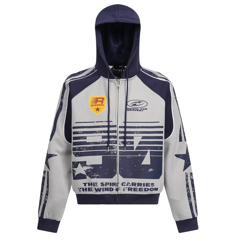 Street Motorcycle Racing Suit Print Hoodie - Thrashink