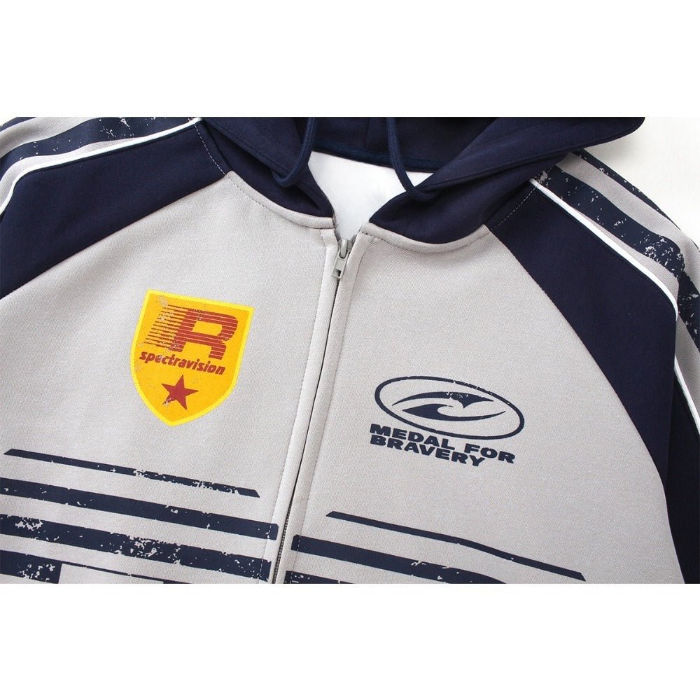 Street Motorcycle Racing Suit Print Hoodie - Thrashink