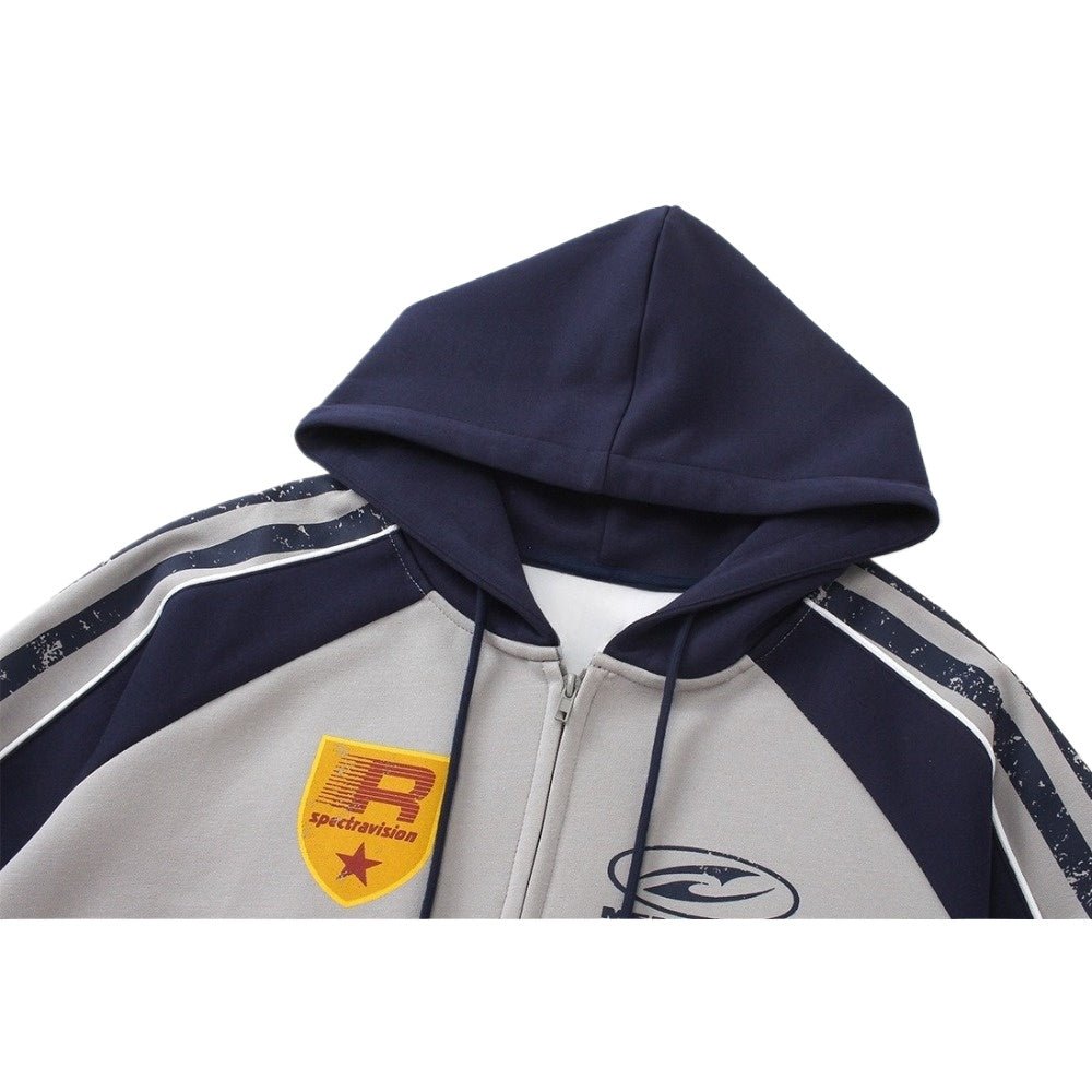 Street Motorcycle Racing Suit Print Hoodie - Thrashink