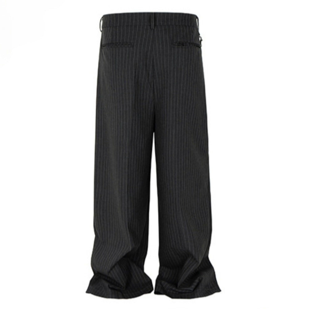 Striped Chain Drape Jeans - Thrashink
