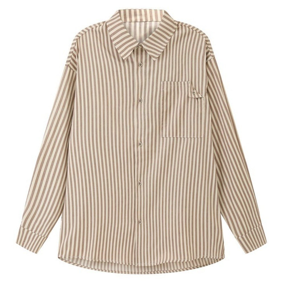 Striped Long Sleeve Casual Shirt - Thrashink