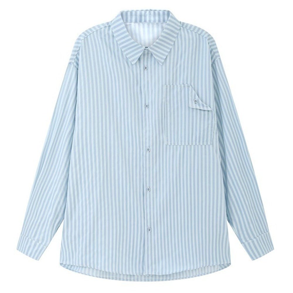 Striped Long Sleeve Casual Shirt - Thrashink