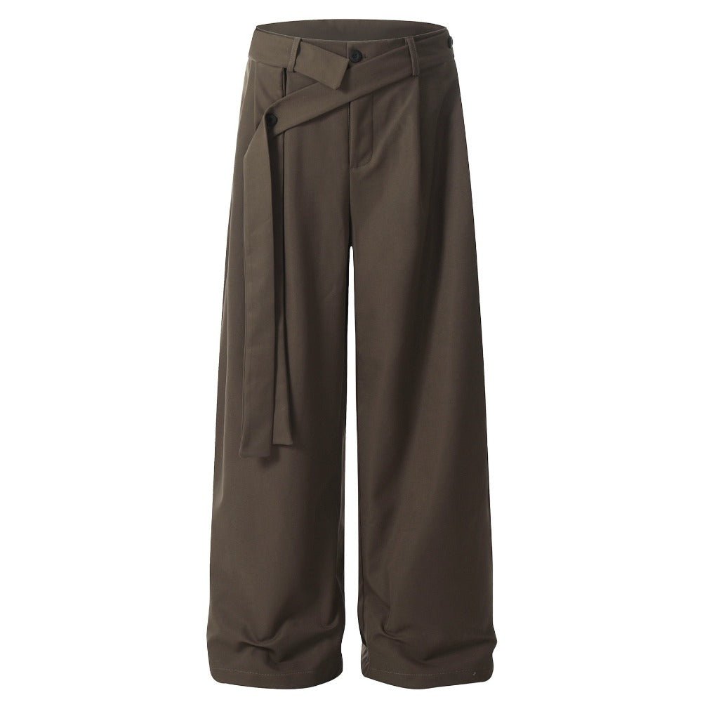 Stylish Belted Wide - Leg Pants - Thrashink