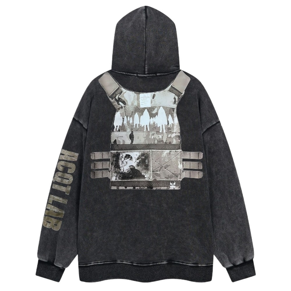 Tactical Art Fleece - Lined Hoodie - Thrashink