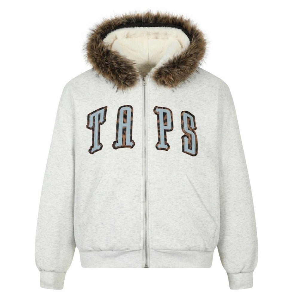 TAPS Fur - Trimmed Zip - Up Hoodie - Thrashink