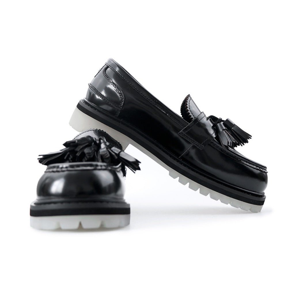 Tassel Cowhide Loafers - Thrashink