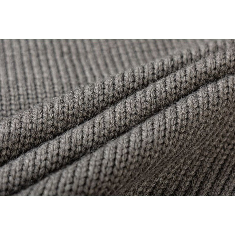 Textured Asymmetric Knit Hoodie - Thrashink