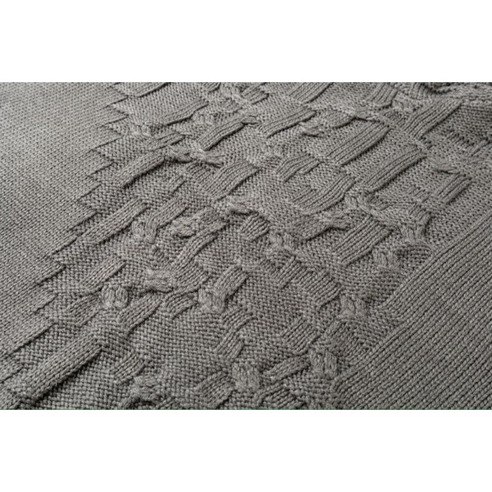 Textured Asymmetric Knit Hoodie - Thrashink