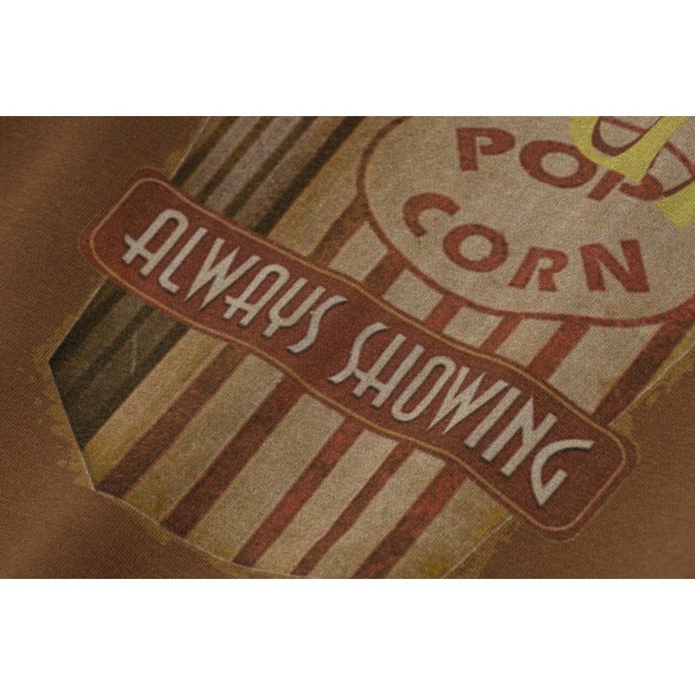 Theater Popcorn Print Fleece Sweatshirt - Thrashink