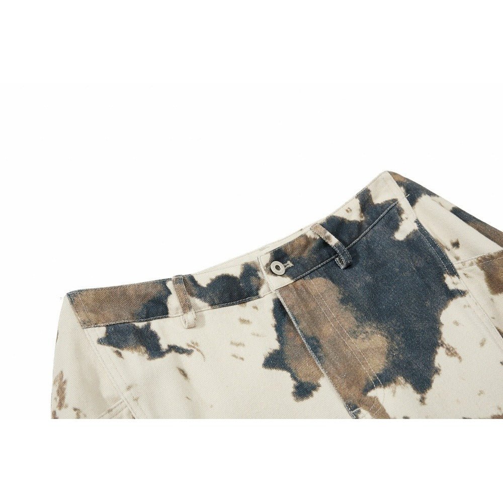 Tie - dye Cow Camouflage Wide - leg Pants - Thrashink