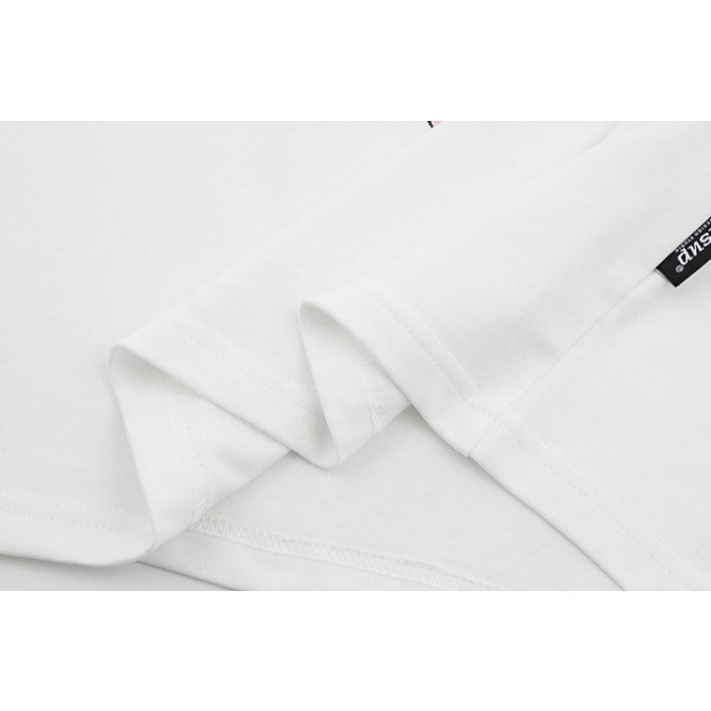 Tie Print Shirt Collar T-shirt - Thrashink