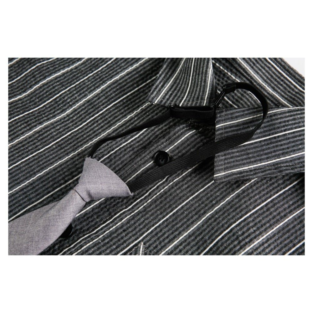 Tie Striped Casual Shirt - Thrashink
