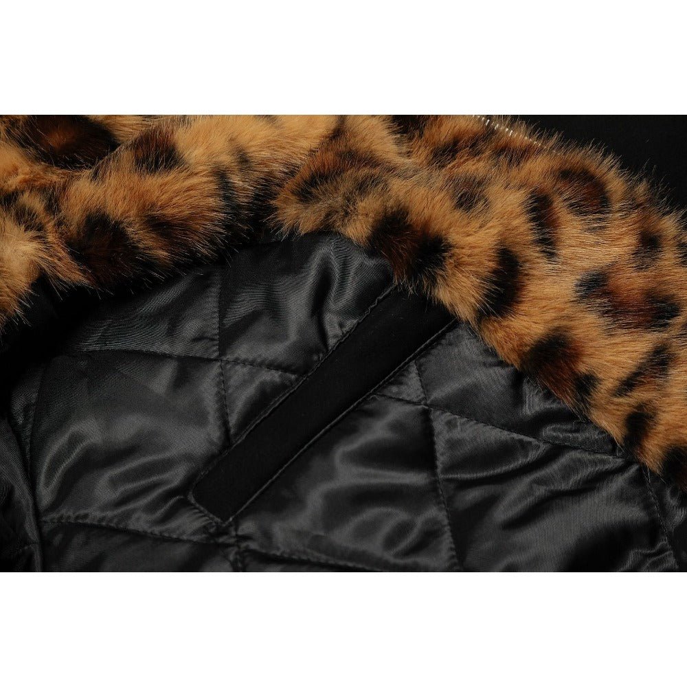 Tiger - print Faux Fur - lined Hooded Zip - up Jacket - Thrashink
