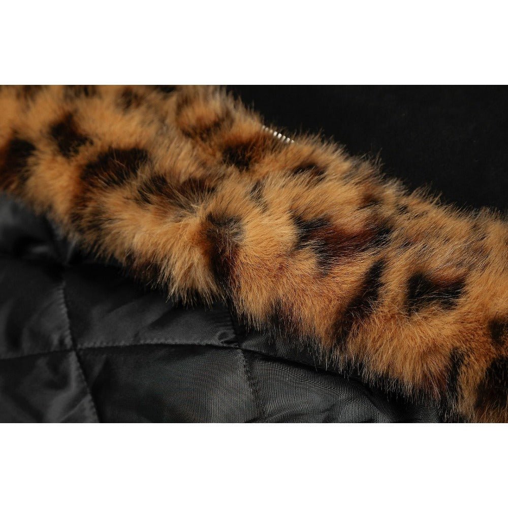 Tiger - print Faux Fur - lined Hooded Zip - up Jacket - Thrashink