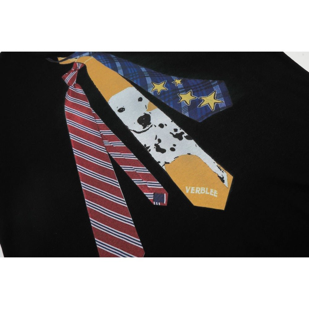 Triple Tie Print Contrast Cuff T-Shirt - Thrashink