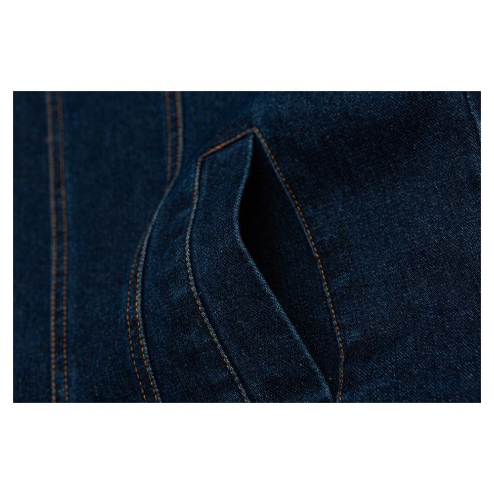 Turquoise Button Denim Jacket - Thrashink