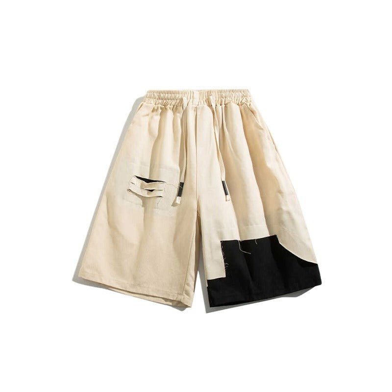 Two - color Patchwork Cargo Shorts - Thrashink