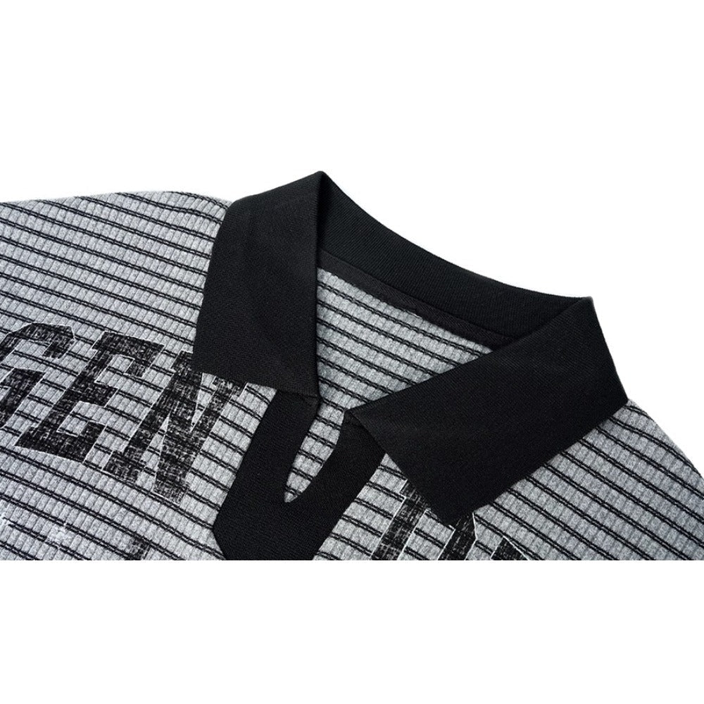 V - Polo Stripe Graphic Sweatshirt - Thrashink